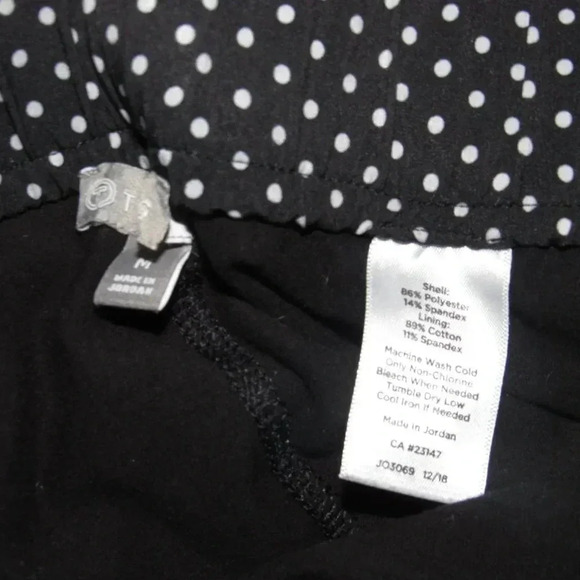 T by TALBOTS Black White Polka Dot Pull-On Skort Skirt Shorts Size M - Picture 7 of 9